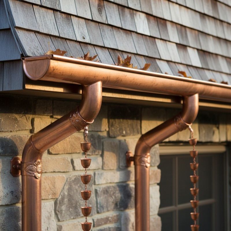 Copper Downspout Installation detail